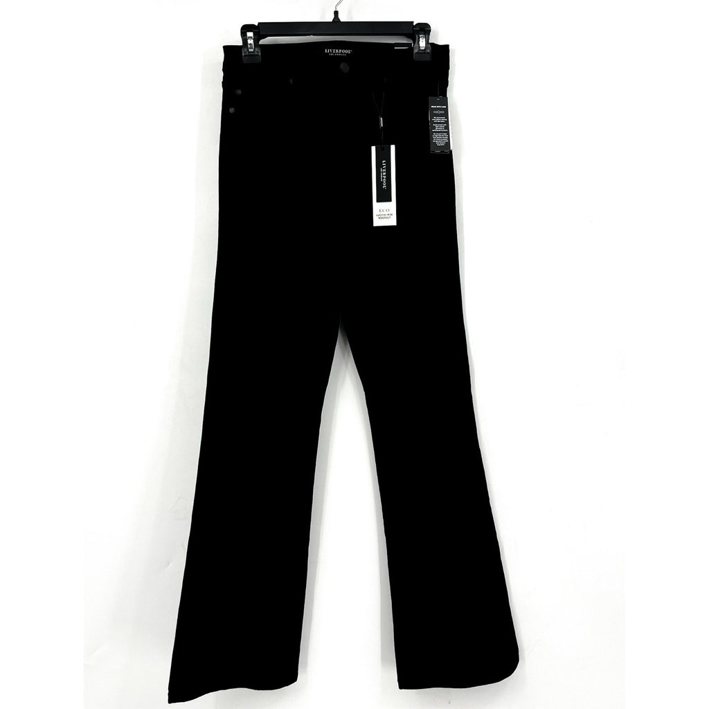 LIVERPOOL Women's Lucy Bootcut Jeans 6/28 Black Rinse High-Rise Stretch NWT