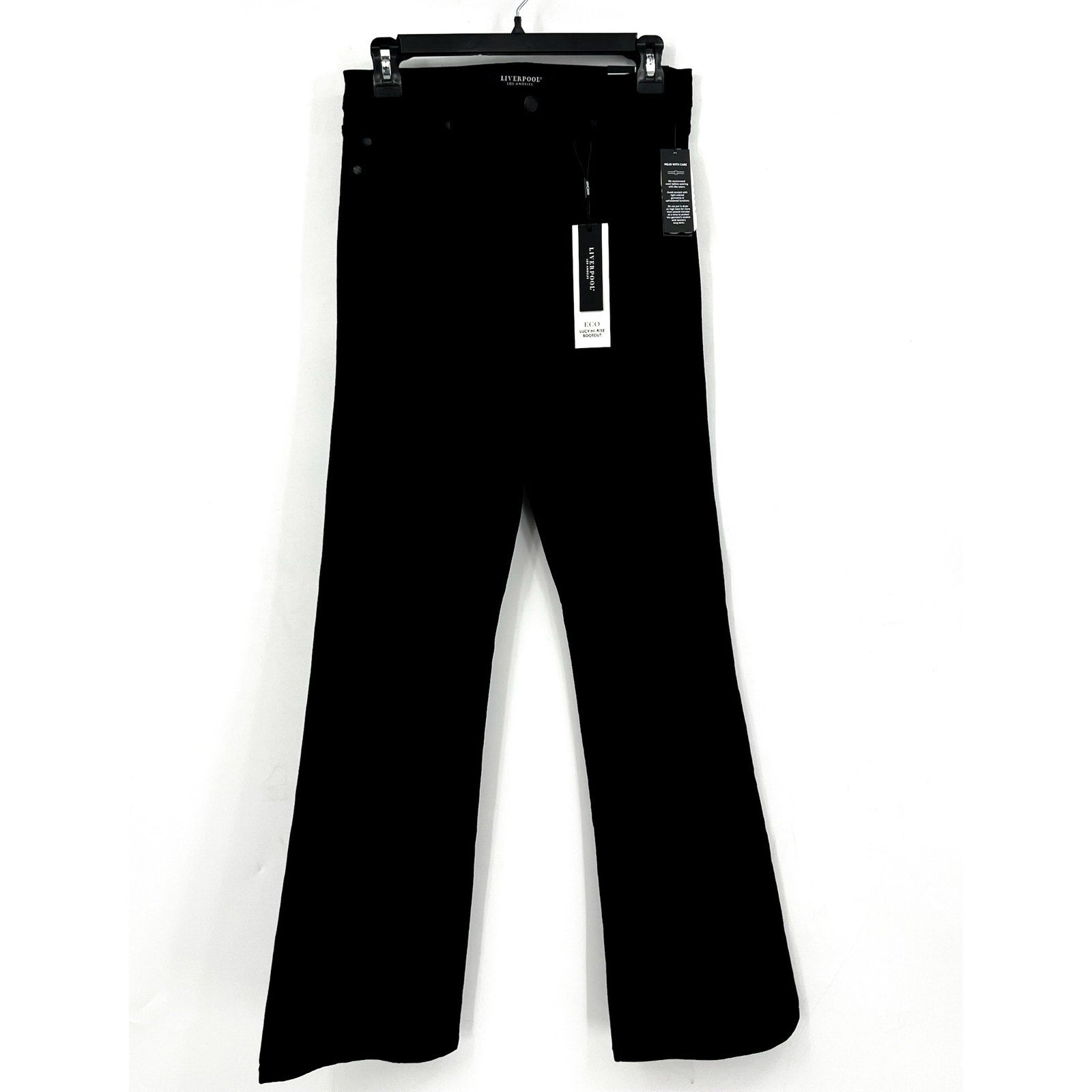 LIVERPOOL Women's Lucy Bootcut Jeans 6/28 Black Rinse High-Rise Stretch NWT