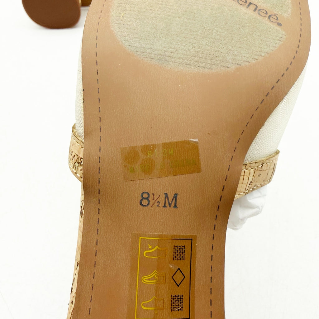 J. Renee Womens Amorra Heeled Sandals US 8.5 M Natural Gold NWOB