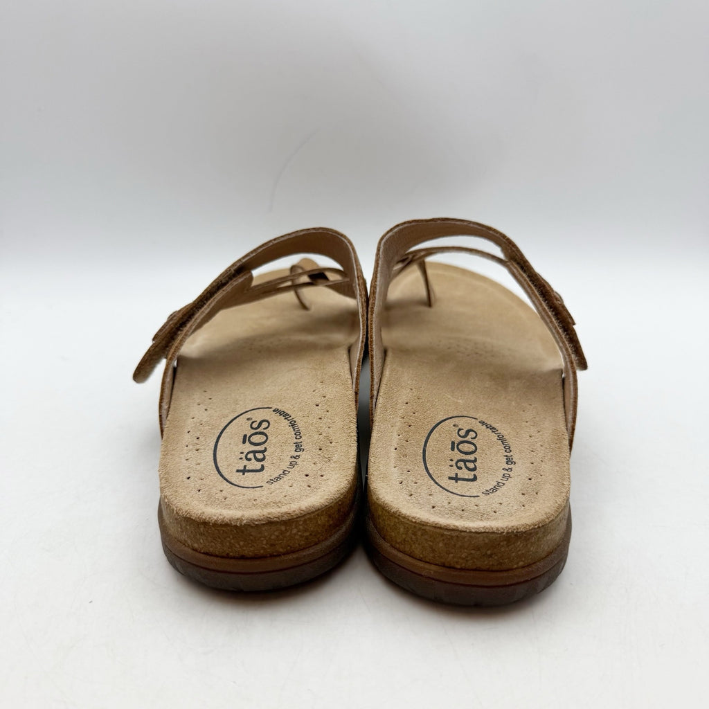 Taos Womens Perfect Toe Loop Sandals Size 10 M Tan Leather NIB