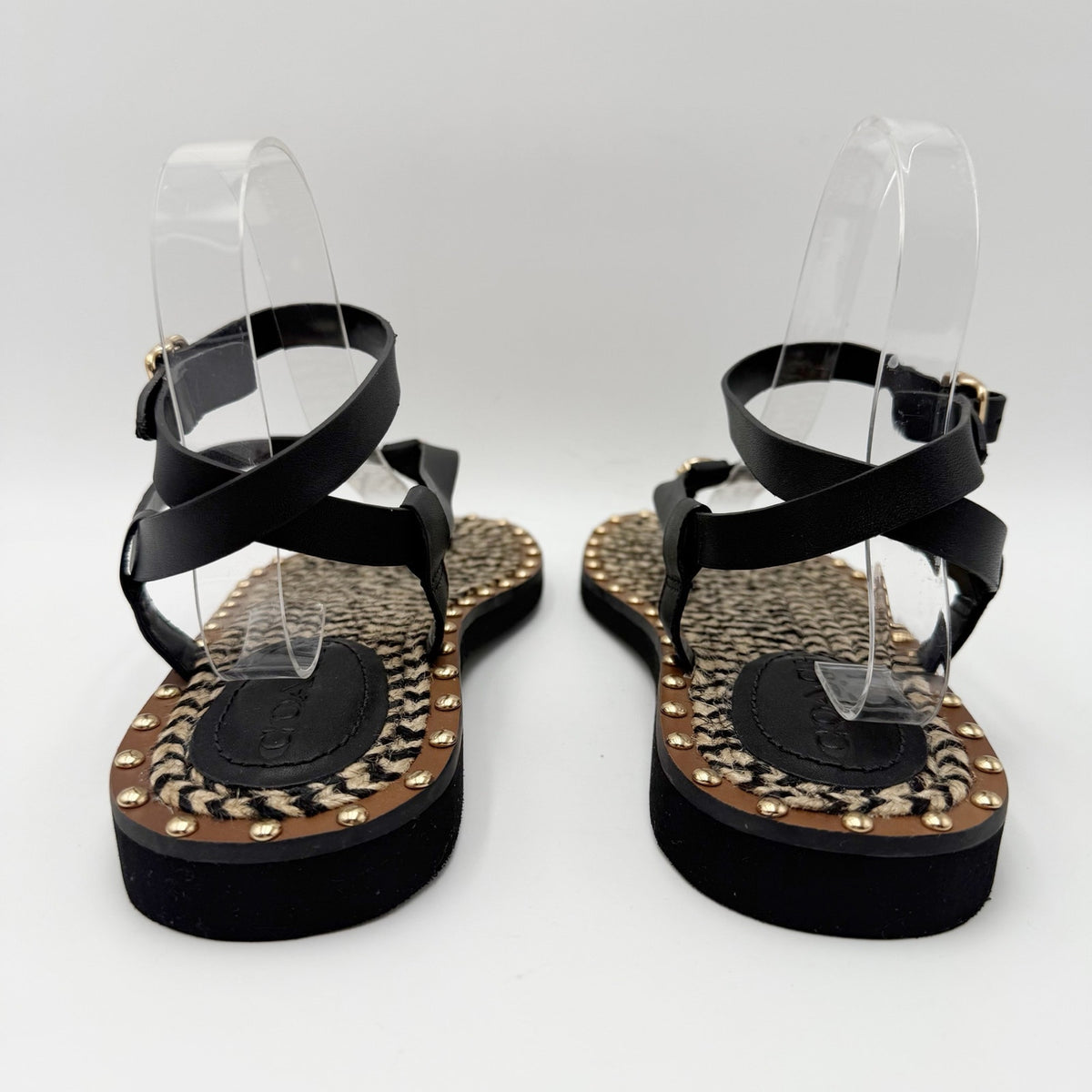 Coach Womens Gracey Sandals Size 7.5 M Black Leather NWOB