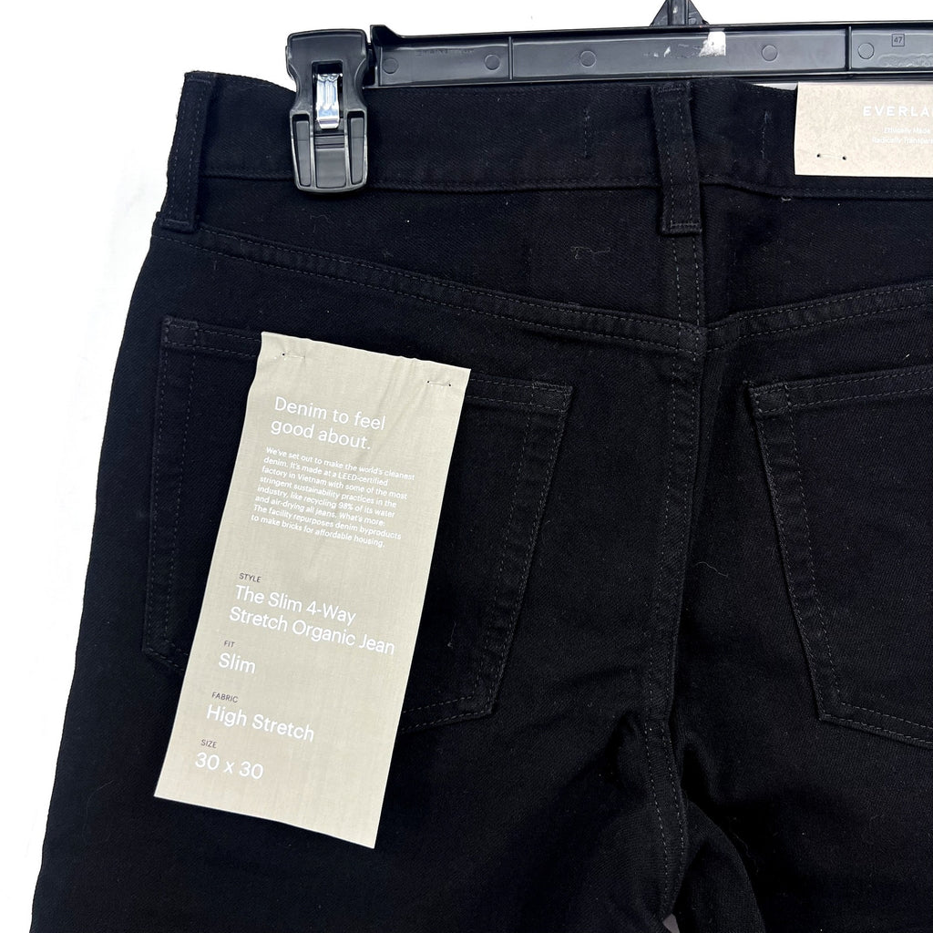 EVERLANE Men's Slim 4-Way Stretch Jeans 30x30 Black Uniform Organic Cotton NWT