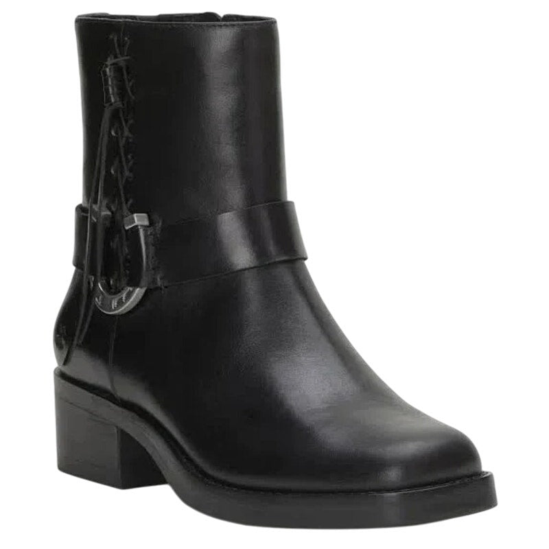 Lucky Brand Womens Kamany Ankle Boots Size 11 Black Braided Leather Booties NWOB