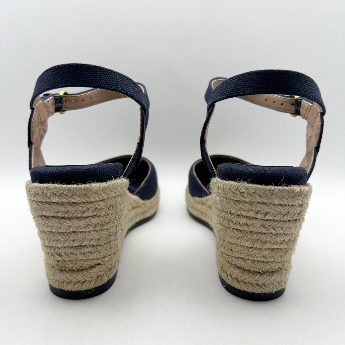 Cole Haan Women Cloudfeel Espadrille Wedge Heels Size 9.5 Navy Blue Linen NIB