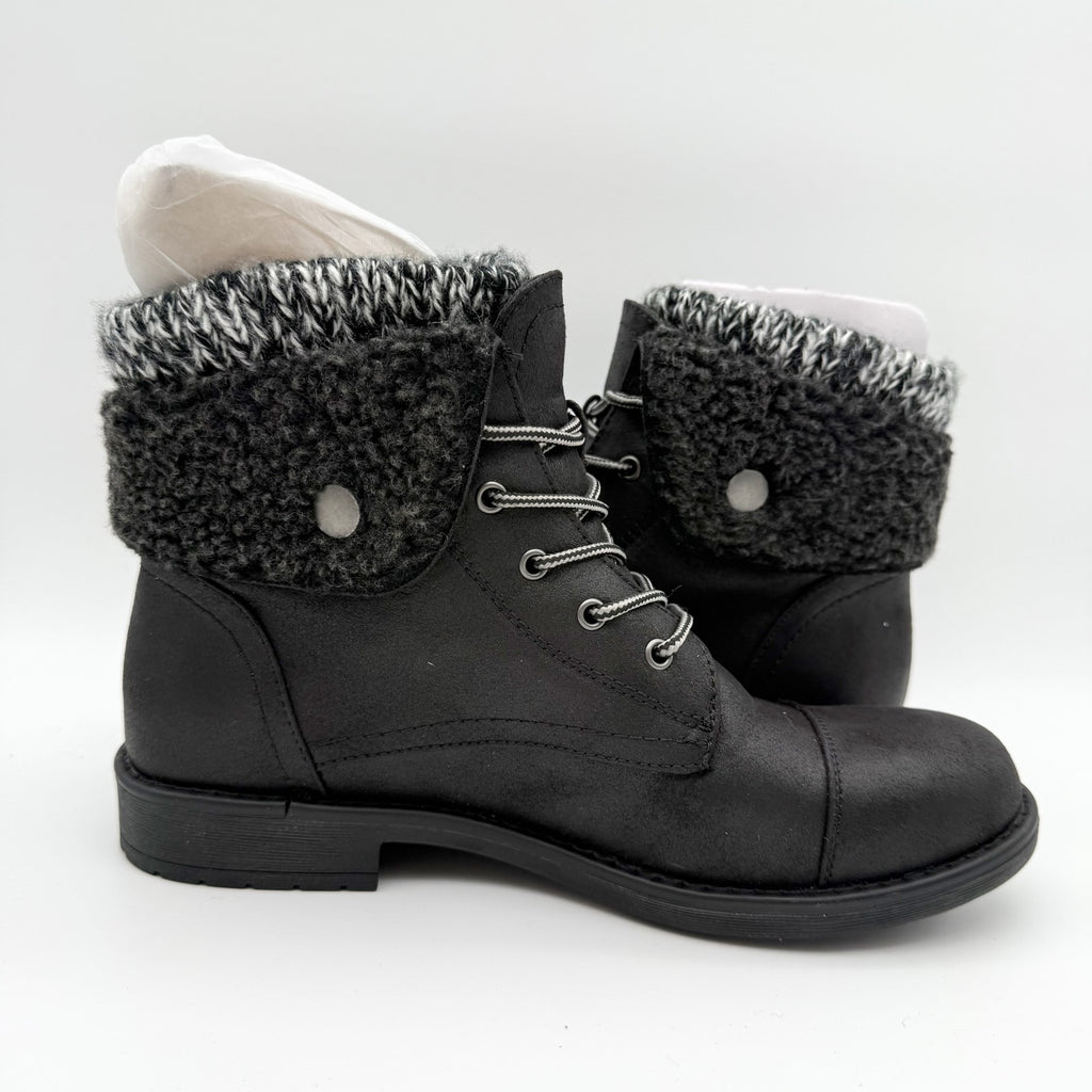Cliffs by White Mountain Womens Duena Ankle Booties US 8.5 M Black Knit NIB