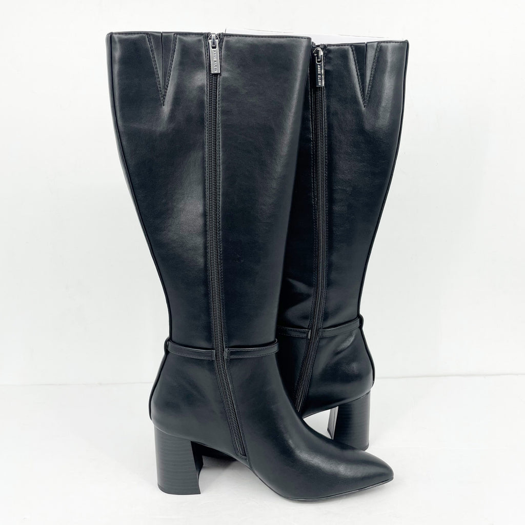Anne Klein Womens Brenice Knee High Tall Boots Size 9 Vegan Leather NIB