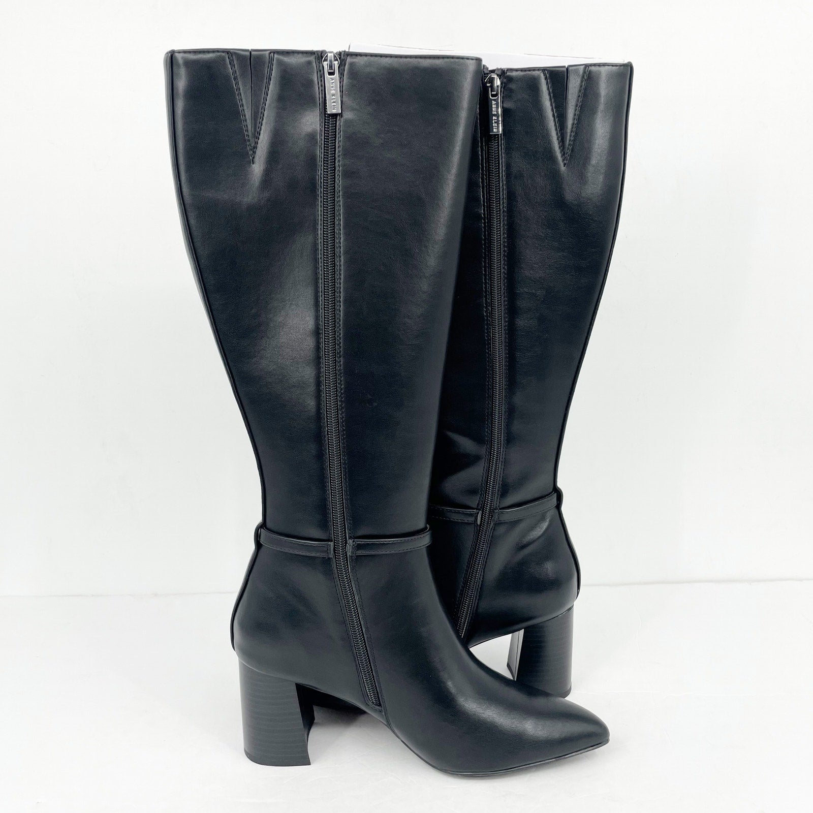 Anne Klein Womens Brenice Knee High Tall Boots Size 9 Vegan Leather NIB