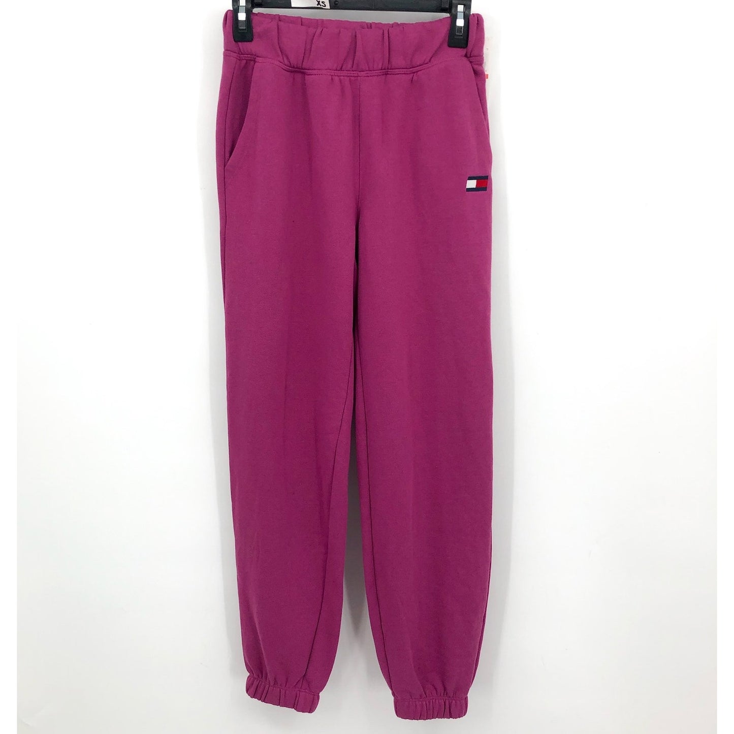 TOMMY HILFIGER Womens Sweatpants Joggers XS Pink Dahlia French Terry NWT