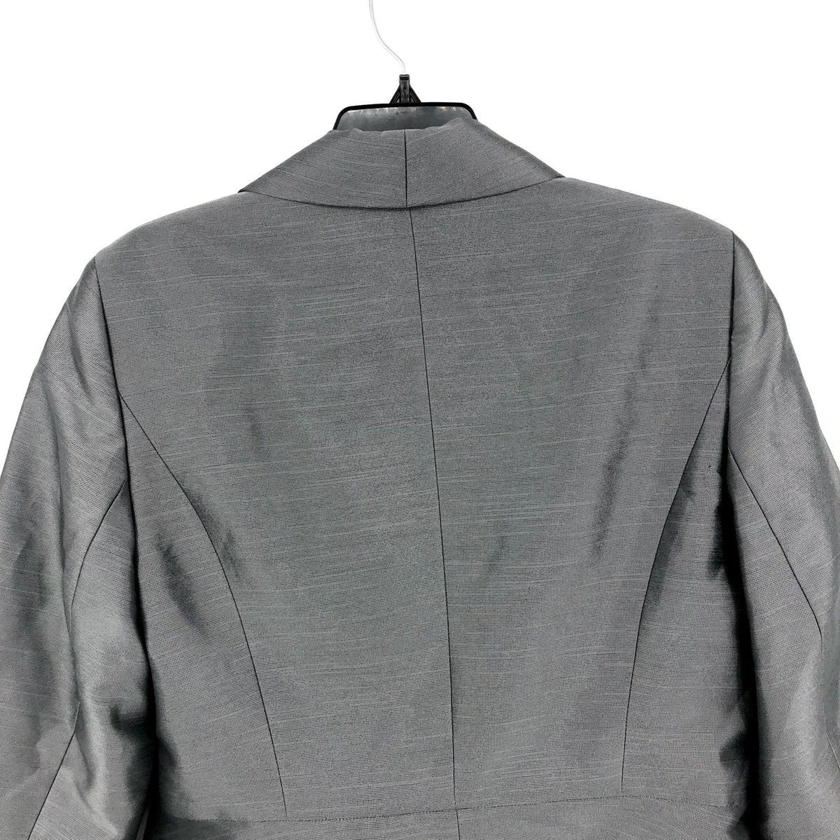 LE SUIT Women's Metallic Peplum Blazer Jacket Size 16 Platinum Gray NWT