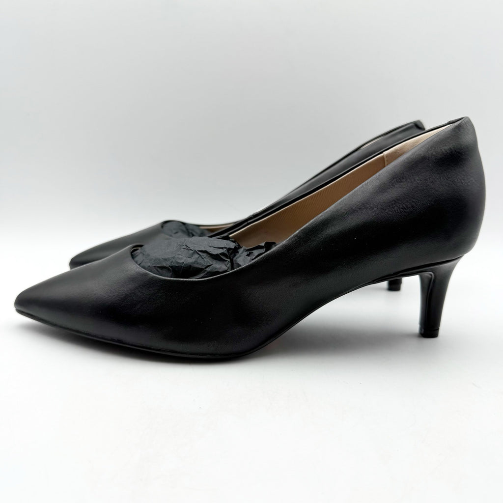 Rockport Womens Cindy Dress Pumps Size 7 Wide EU 37.5 Black Leather Heels NIB