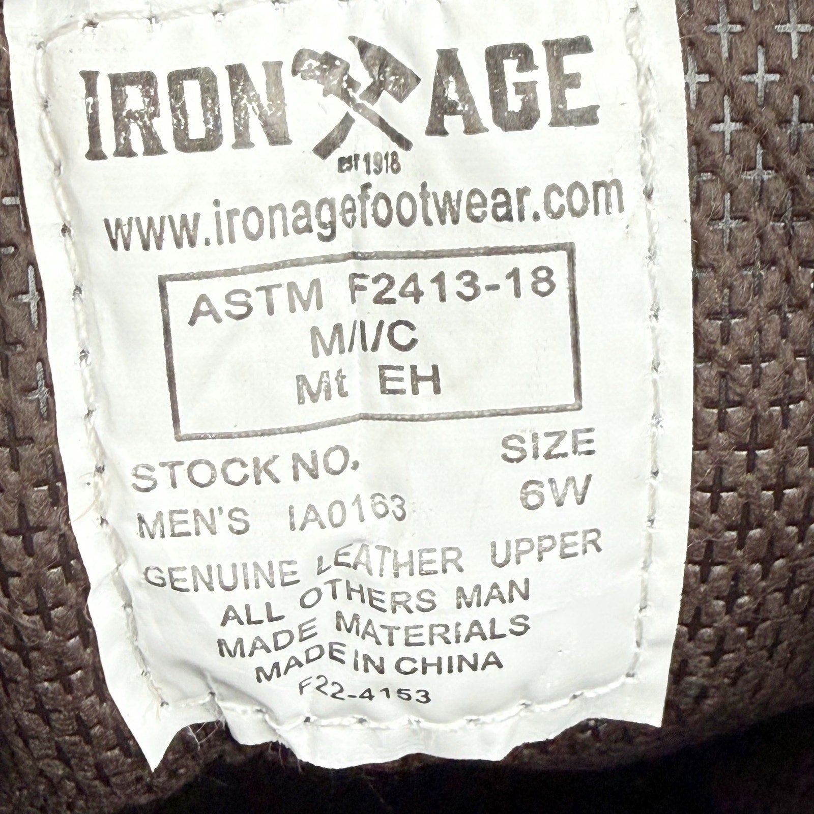 Iron Age Mens Dozer 6 Work Boots US 6 Wide Brown Leather Steel Toe NIB