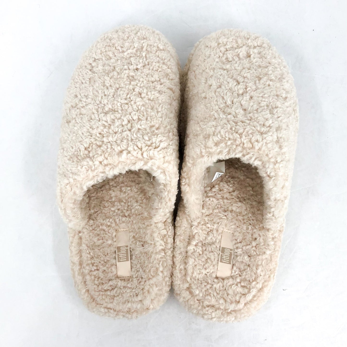 FitFlop Womens Iqushion D-Luxe Padded Teddy Mules US 9 EU 41 Cream Beige NIB