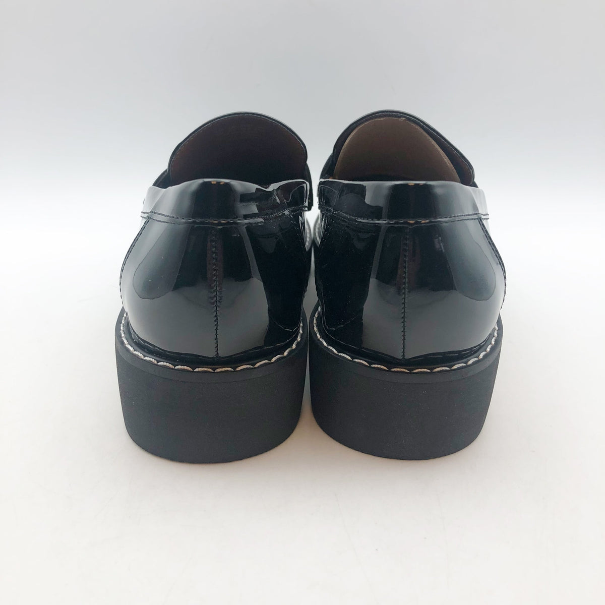 Franco Sarto Womens Cassandra Loafers Size 8 M Black Vegan Patent Leather NIB