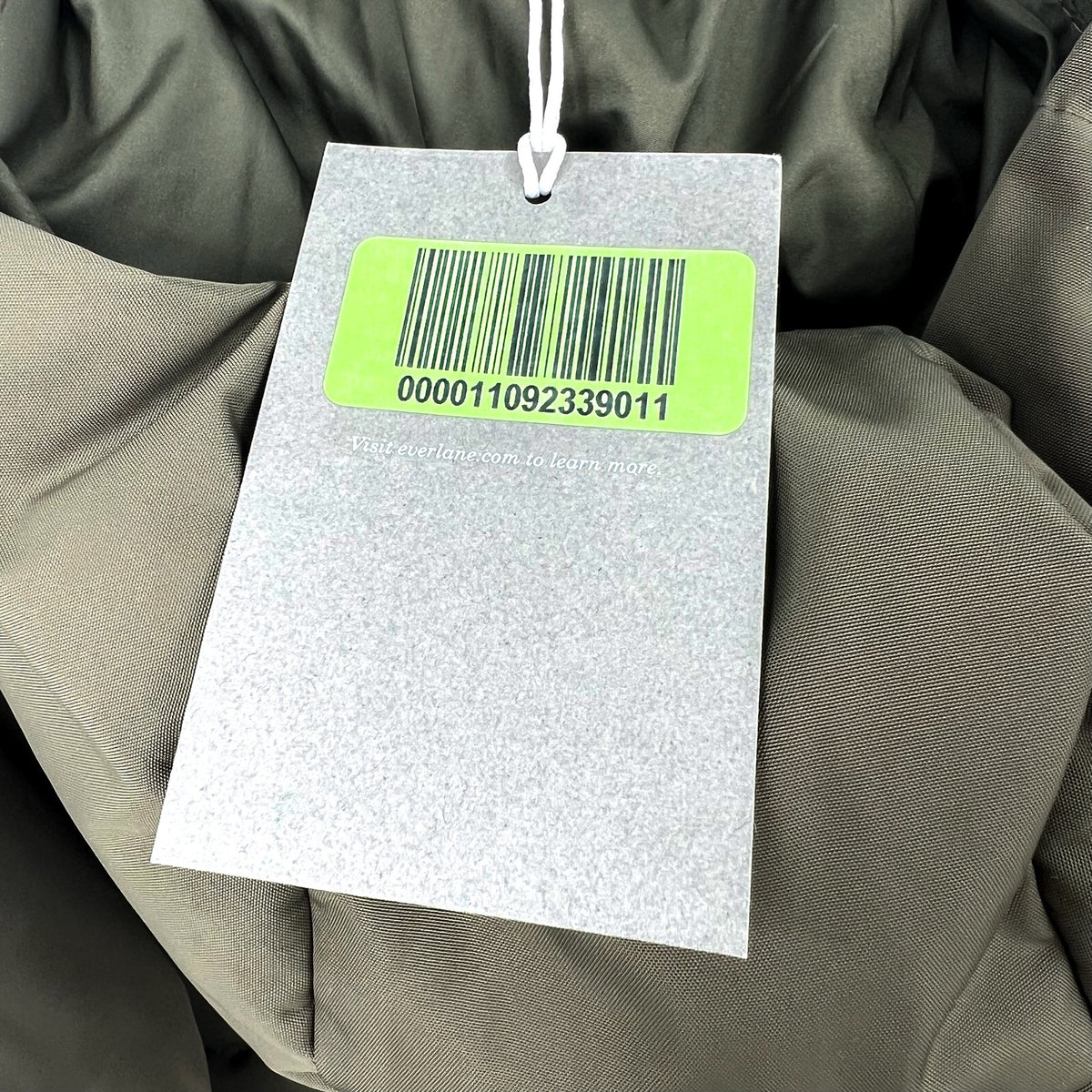 EVERLANE Women's The ReNew Long Puffer Jacket XS Army Green Hood Coat NWT