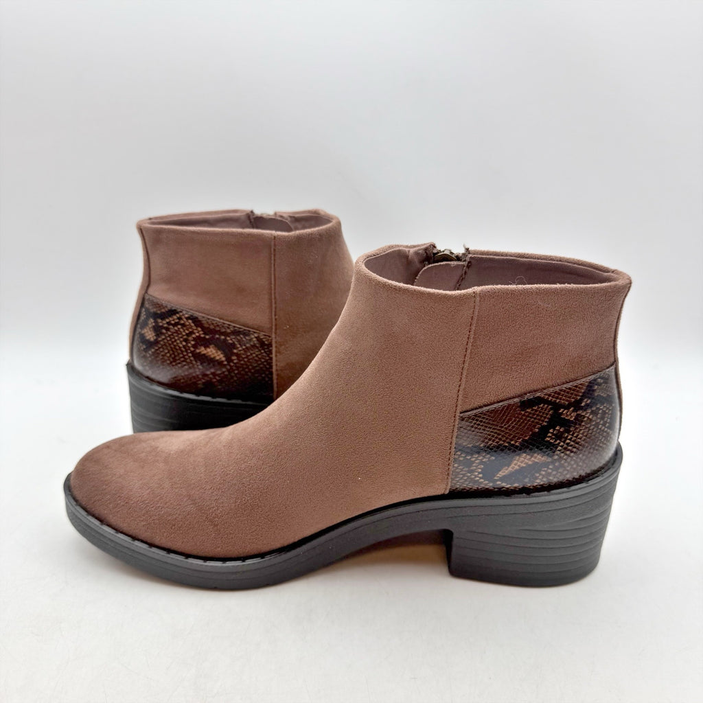 BZEES Womens Outgoing Ankle Booties Size 8 M EU 38.5 Brown Boots NIB