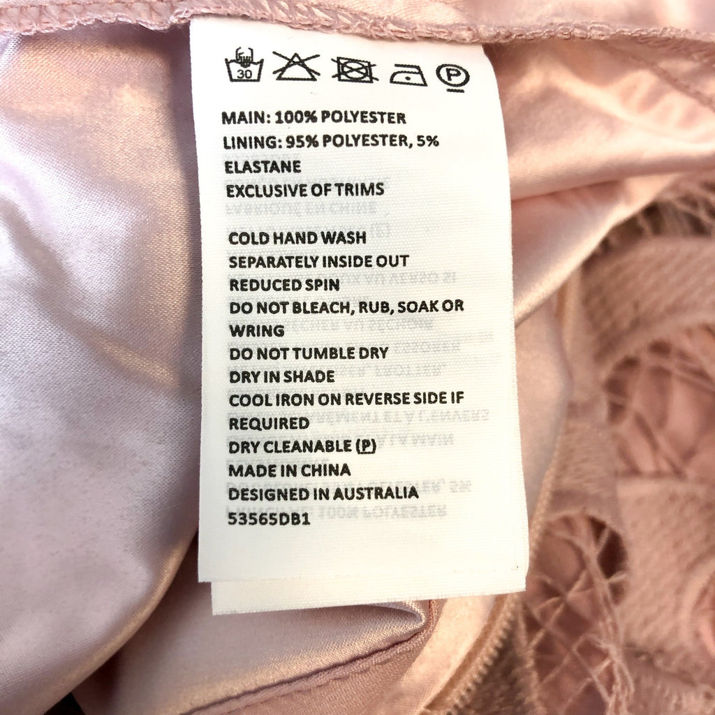 BARDOT Women's Lina Lace Midi Dress Size 6 Pink Rose Sleeveless Lined NWT
