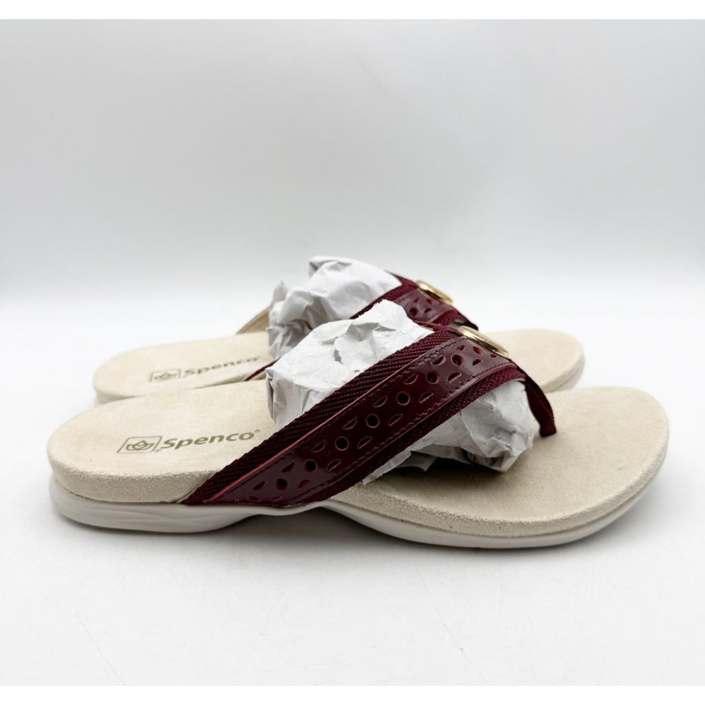 Spenco Women's Starboard Flip Flop Sandals Size 6.5 WIDE Red Burgundy NIB