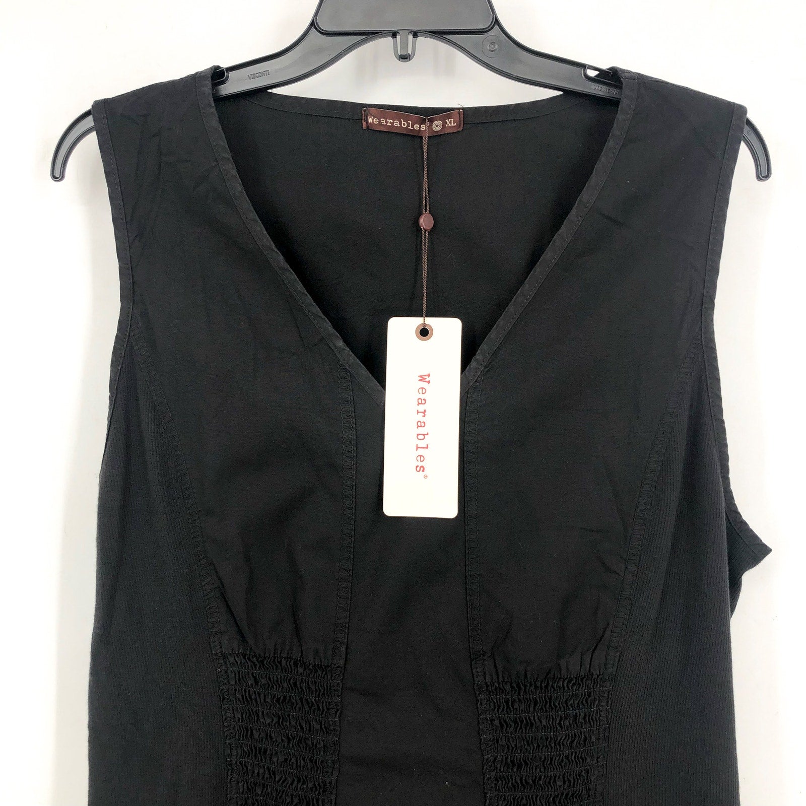 XCVI Women's Gibbon Tank Dress 2.0 Small Black V Neck Sleeveless Pockets NWT