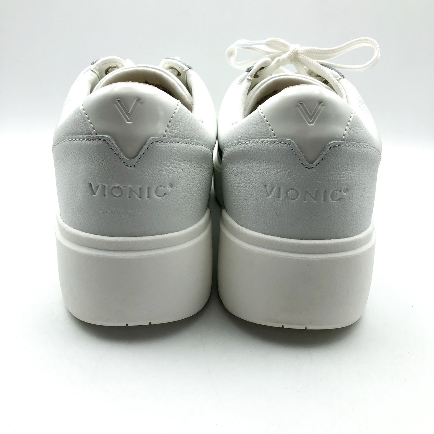 Vionic Womens Kearny Lace Up Oxford Sneakers US 12 W EU 43 White Leather NIB