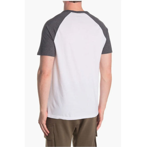 ABOUND Mens Raglan Baseball T-shirt Medium White Grey Crewneck Short Sleeve NWOT