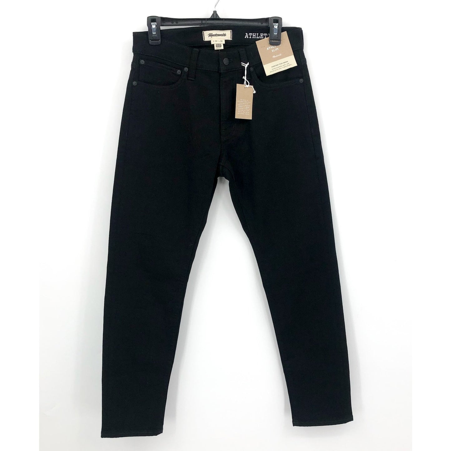 MADEWELL Men's Athletic Slim Jeans 30x30 Black Bainhart COOLMAX ND478 NWT