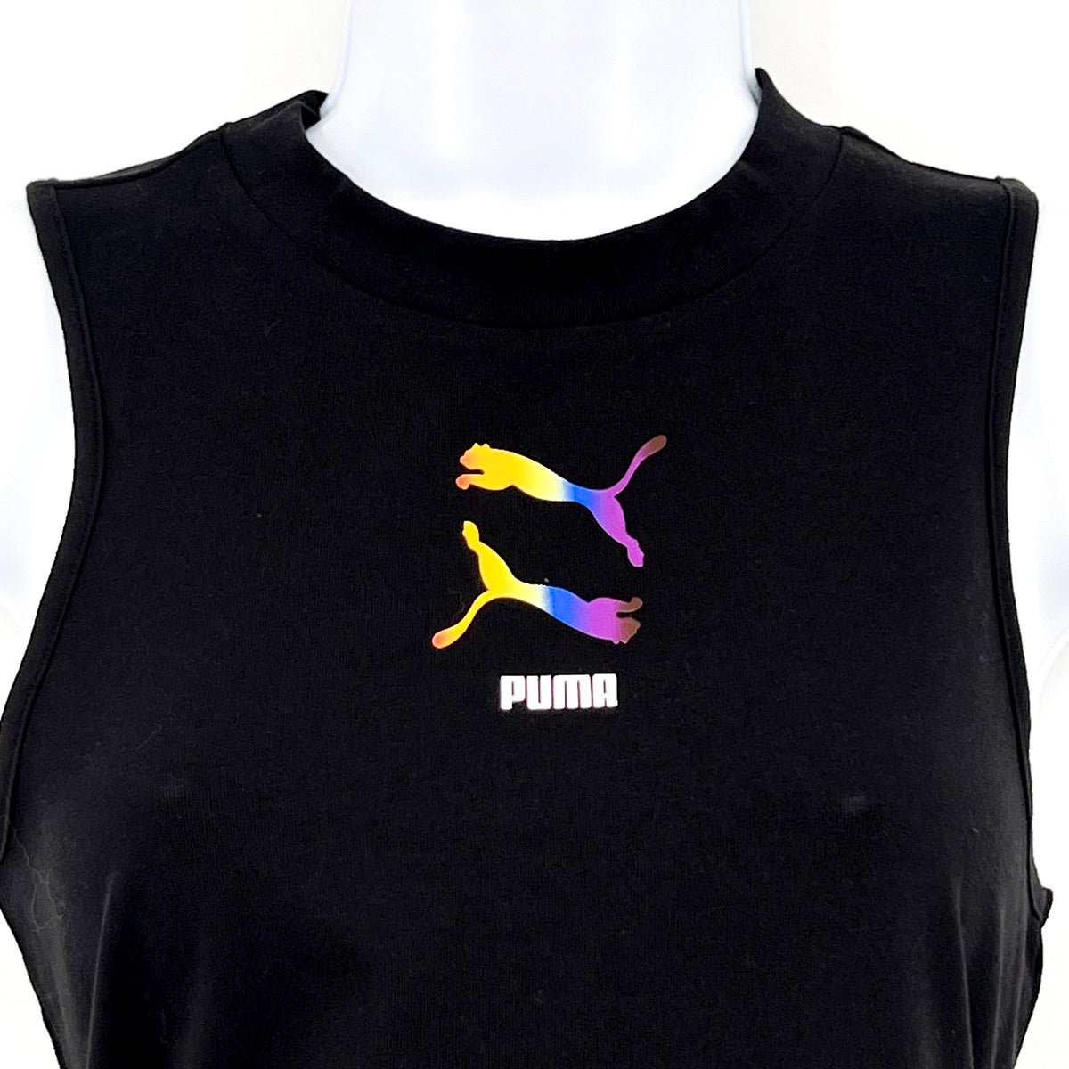 PUMA Women's Sleeveless Pride Bodysuit Large Black Multicolor Round Neck NWOT