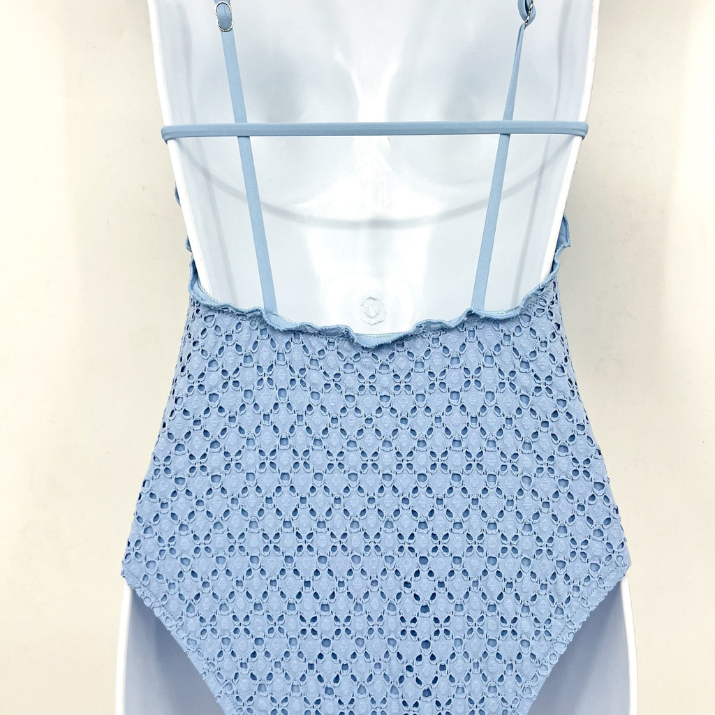 SEAFOLLY Women's Daydreamer One Piece Swimsuit Size 10 Powder Blue V Neck NWT