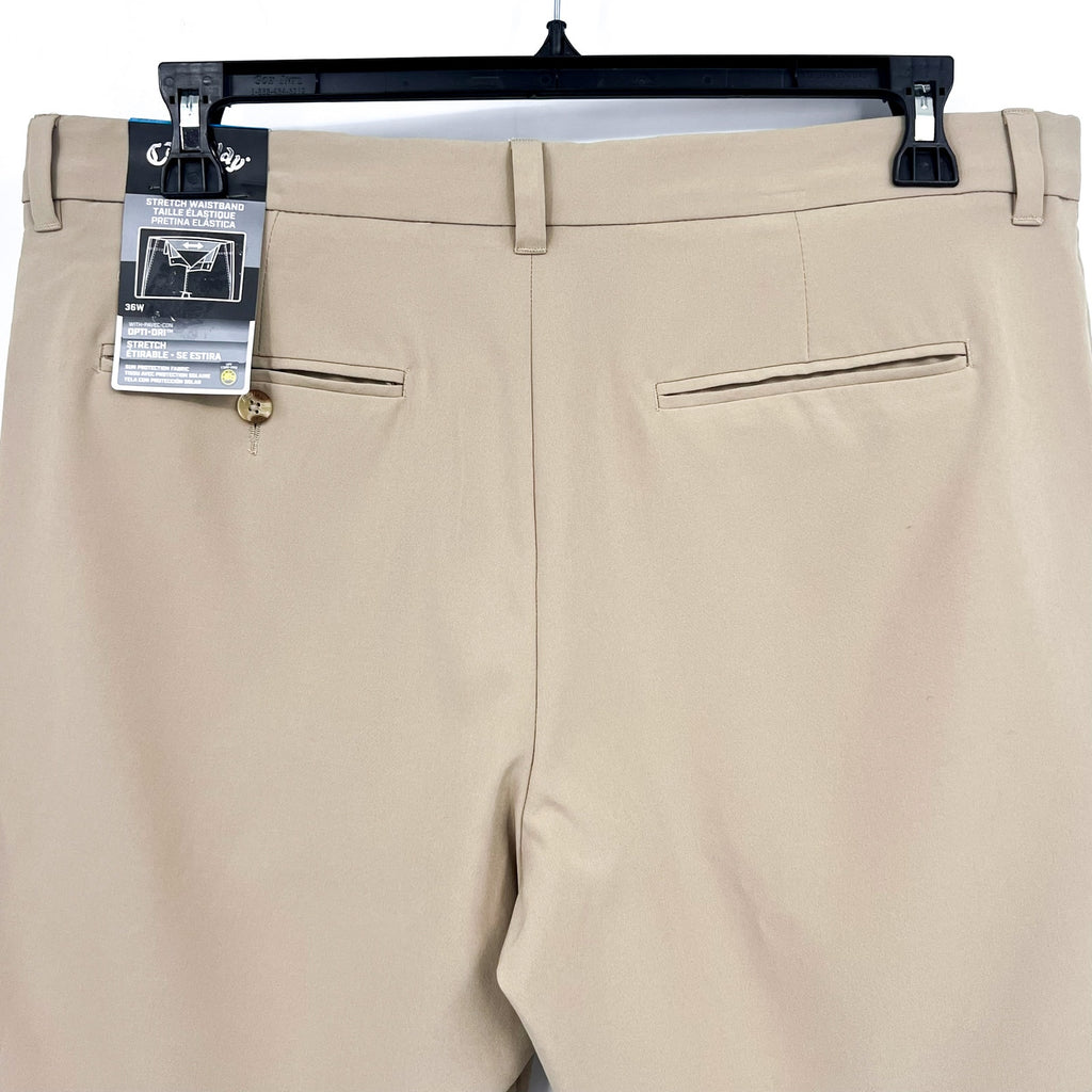 CALLAWAY Men's Golf Shorts Size 36 Tan Chinchilla 9" Inseam Flat Front NWT
