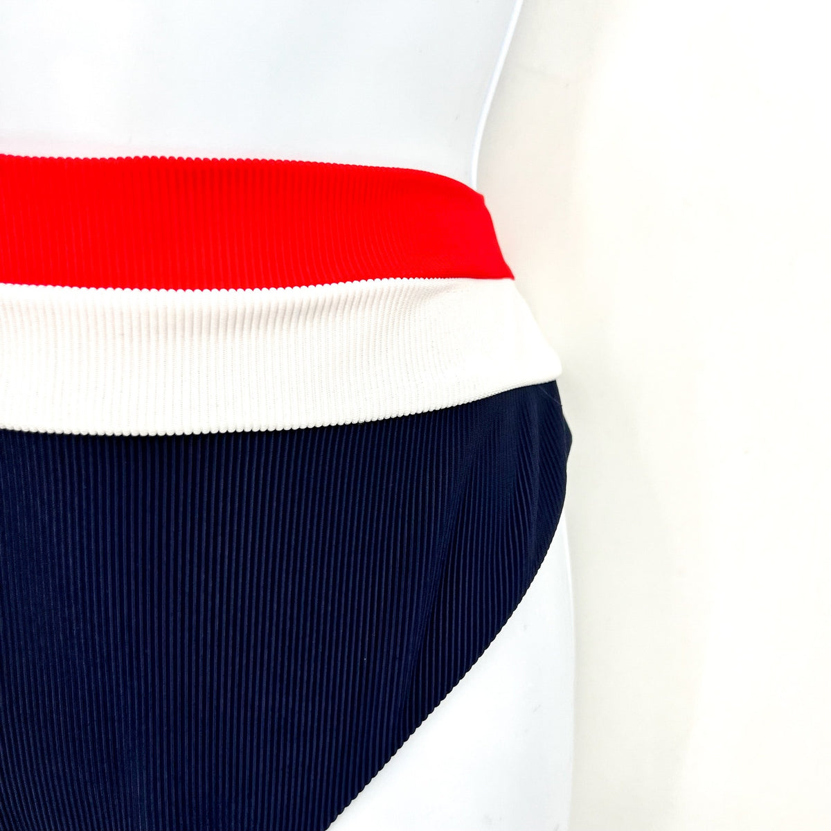 BEACH RIOT Heidi Bikini Bottom Medium Americana Colorblock Blue High Waist NWT