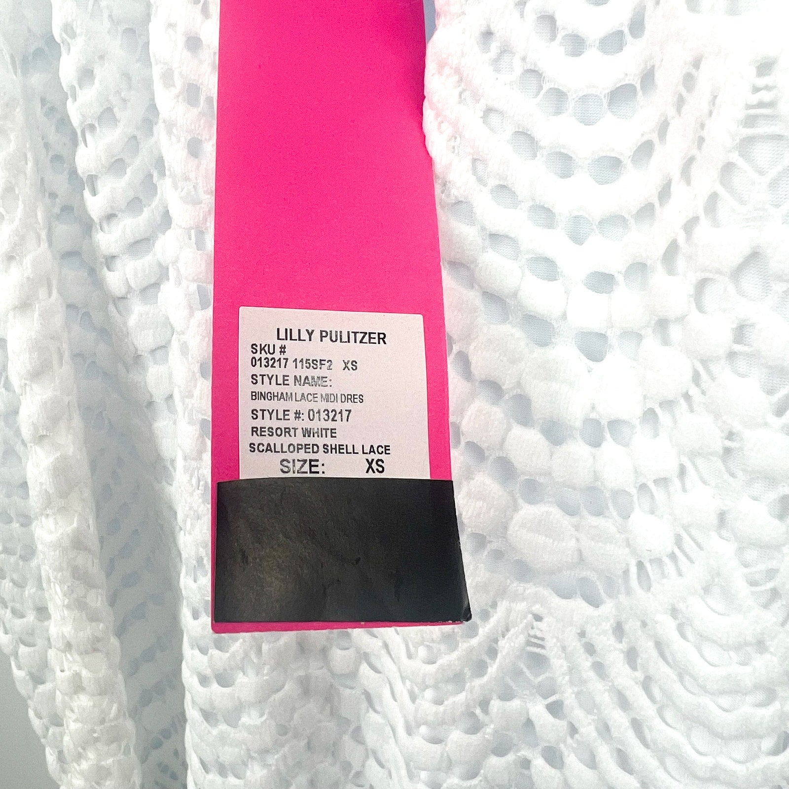 LILLY PULITZER Bingham Lace Midi Dress XS Resort White Scalloped Shell NWT
