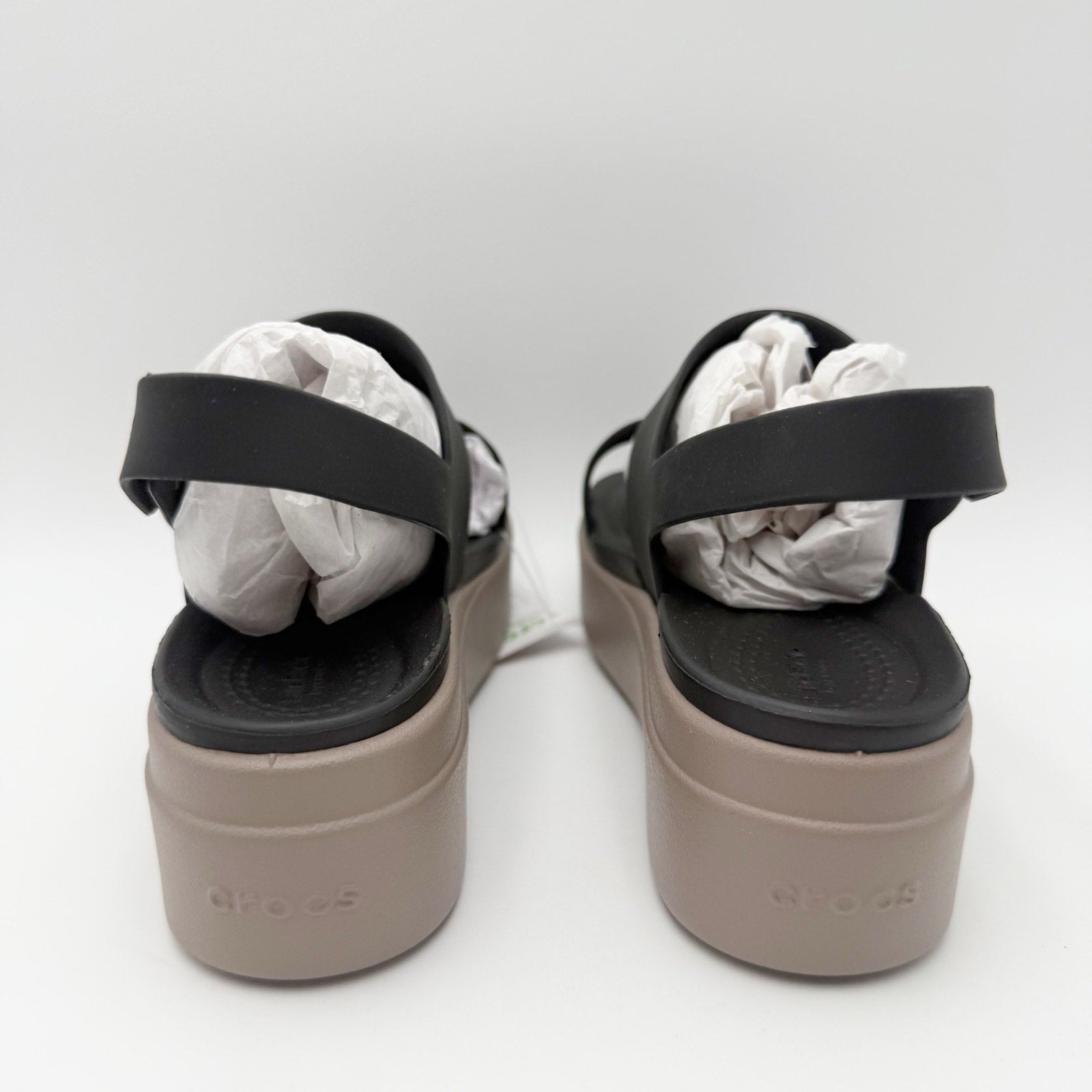 Crocs Womens Brooklyn Low Wedge Sandals Size 4 EU 33.5 Black NWT