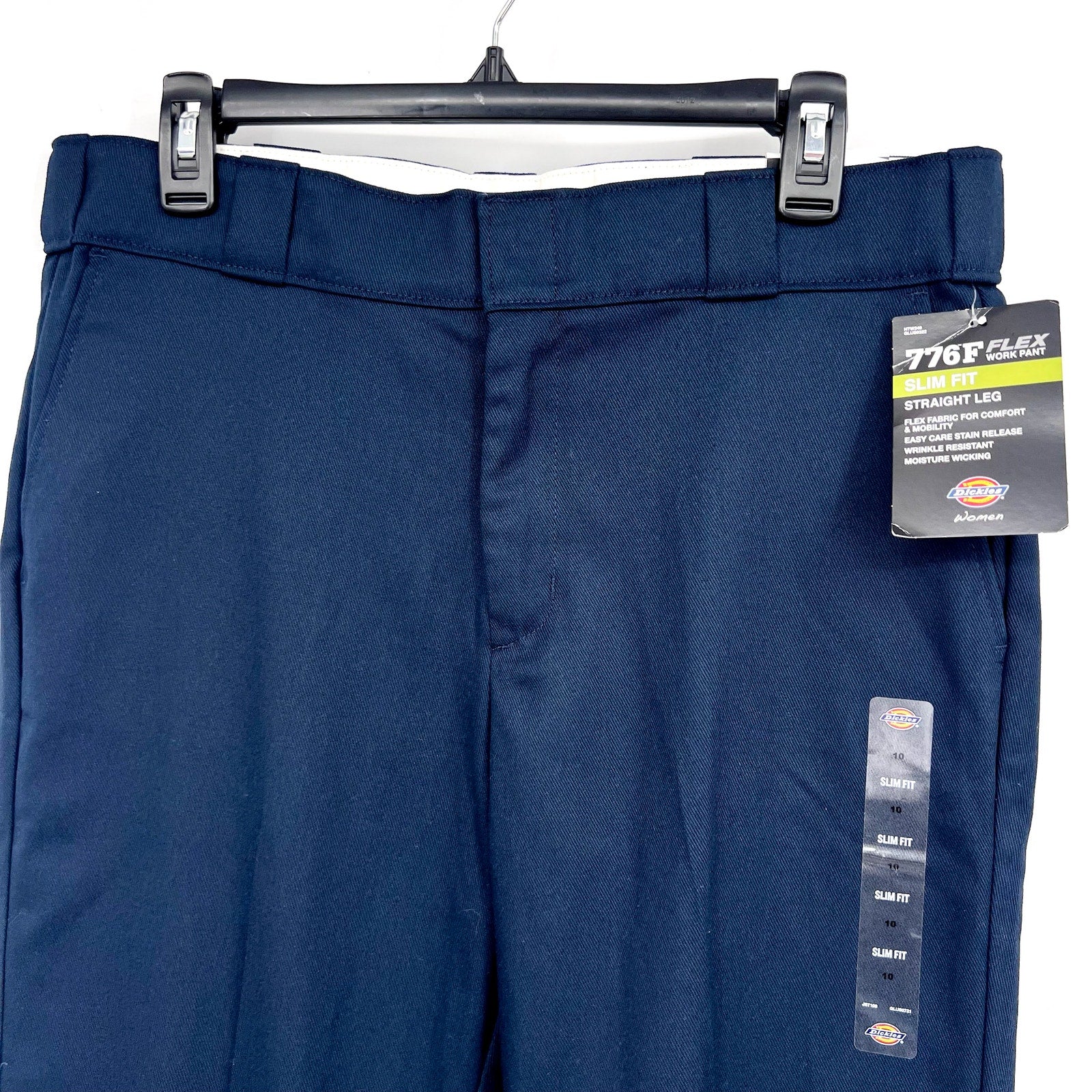 DICKIES Women's FLEX Original Fit Work Pants Size 10 Navy Blue Stretch Twill NWT