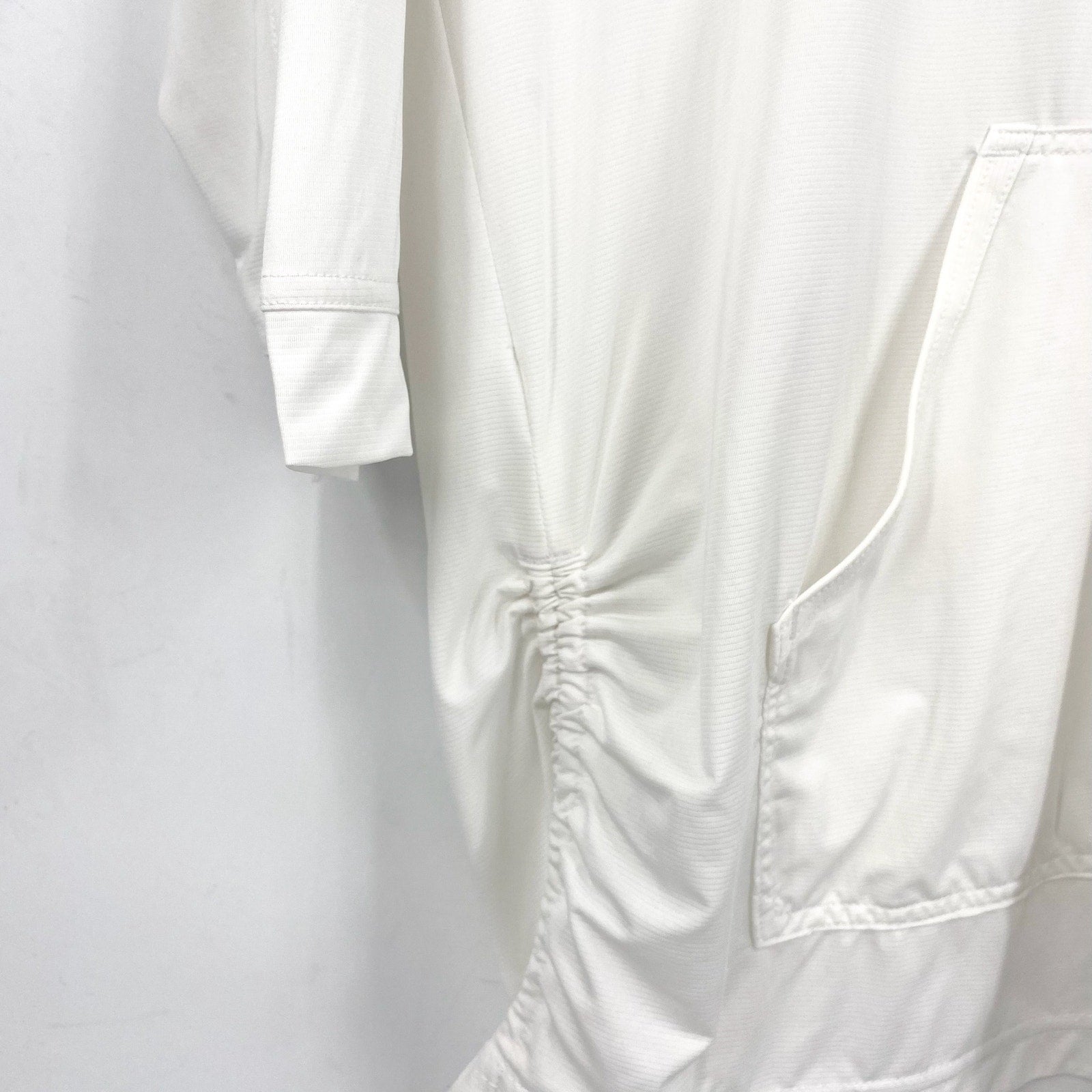 PRANA Women's Mantra Bay Tunic Cover Up Small White Long Sleeve Hooded NWT