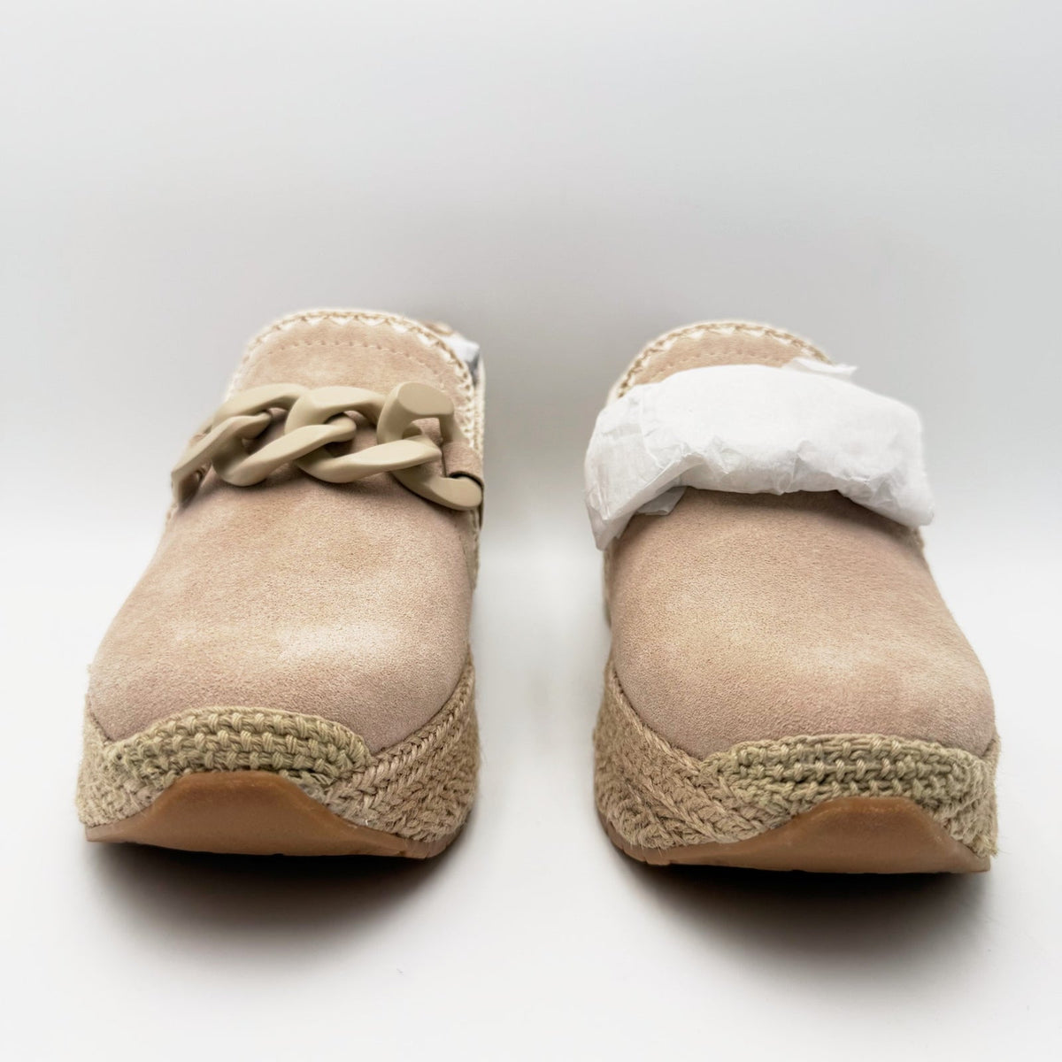 Dolce Vita Womens Jhenee Platform Espadrille Loafers Size 8.5 Beige Suede NIB