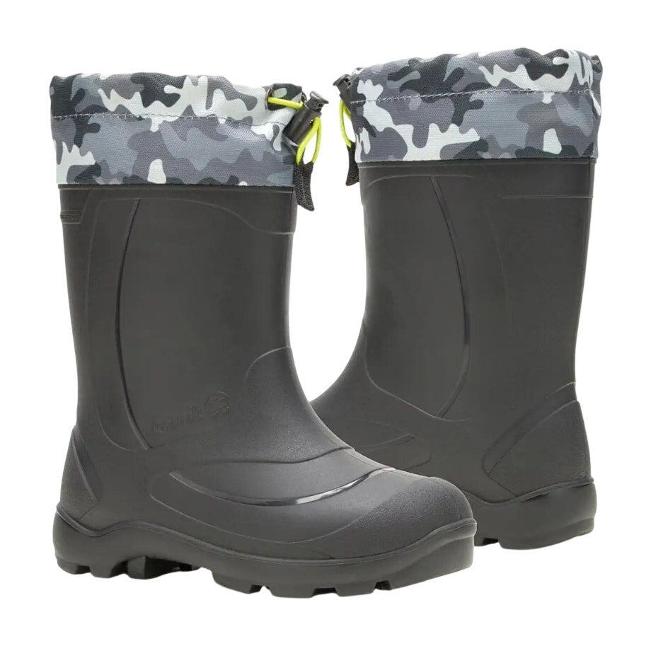 Kamik Kids Snobuster 2 Winter Boots US 6 EU 38 Grey Camo Waterproof NIB