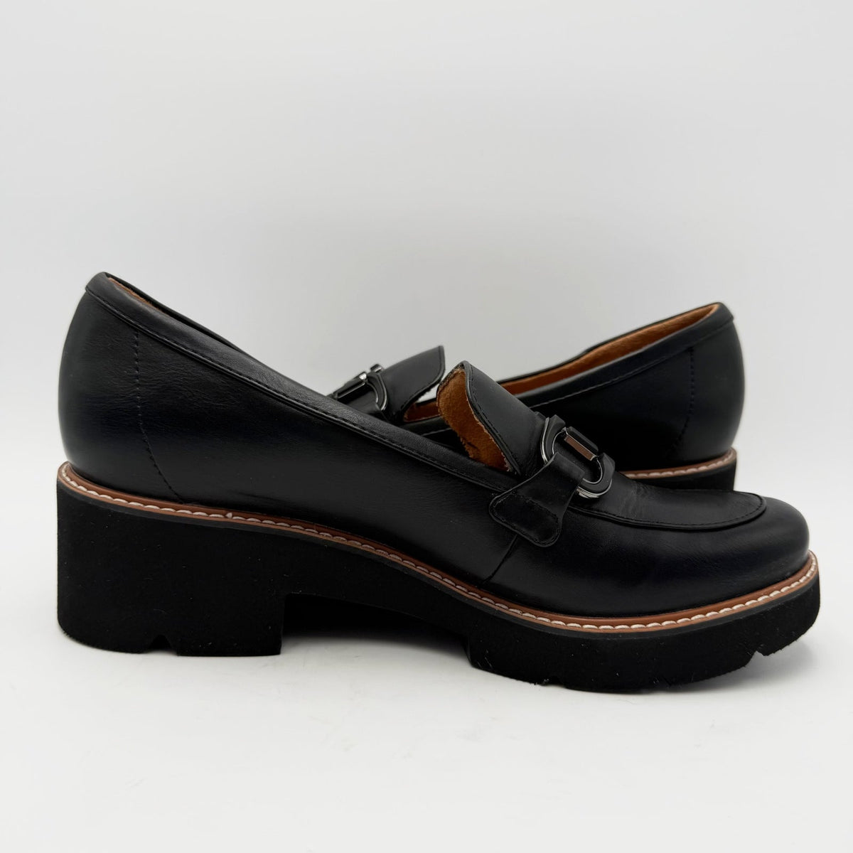 Naturalizer Womens Corrine Bit Platform Loafers Size 10 EU 41 Black NWOB