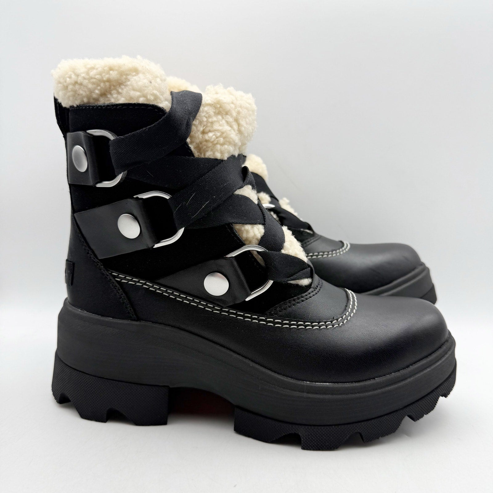 Sorel Womens Joan FRWD Cozy Boots US 6.5 EU 37.5 Black Leather Waterproof NIB