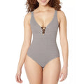 TOMMY BAHAMA Breaker Bay Reversible One-Piece Swimsuit Size 14 Brown NWT
