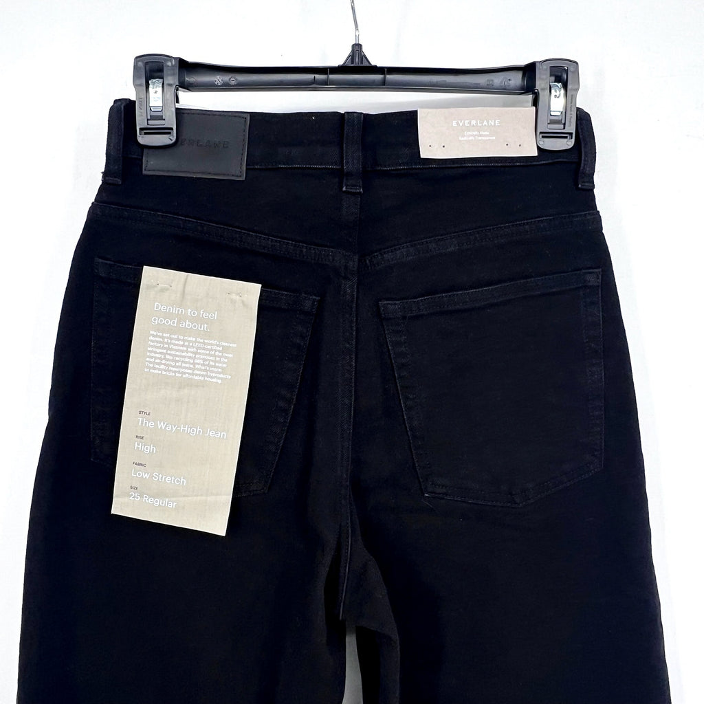 EVERLANE Women's The Way-High Jeans 25x27 US 0 Coal Black Straight Leg NWT