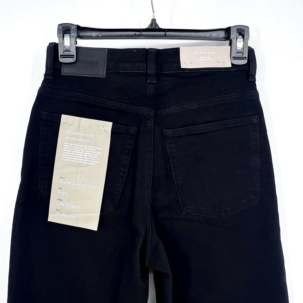 EVERLANE Women's The Way-High Jeans 25x27 US 0 Coal Black Straight Leg NWT