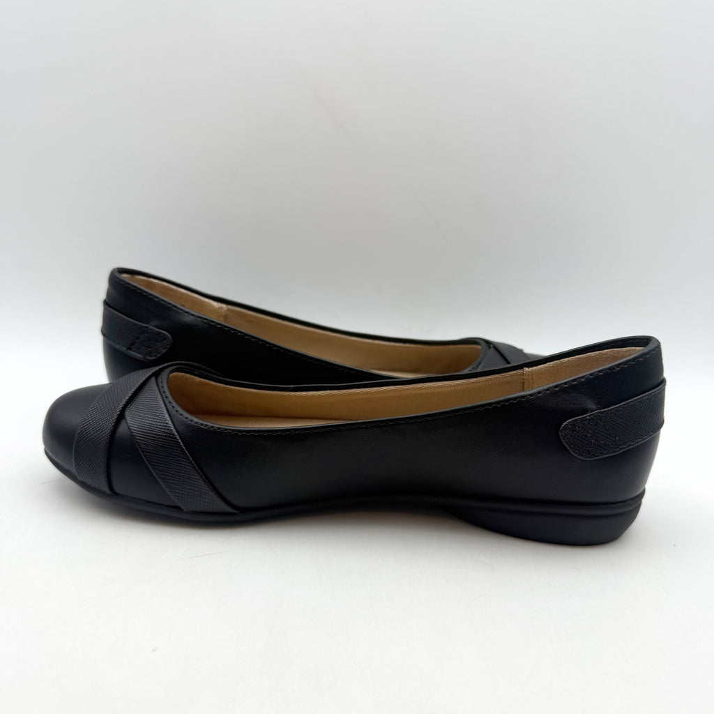 LifeStride Womens Adalene Flats US 6 Wide EU 36 Black Vegan Leather NWOB