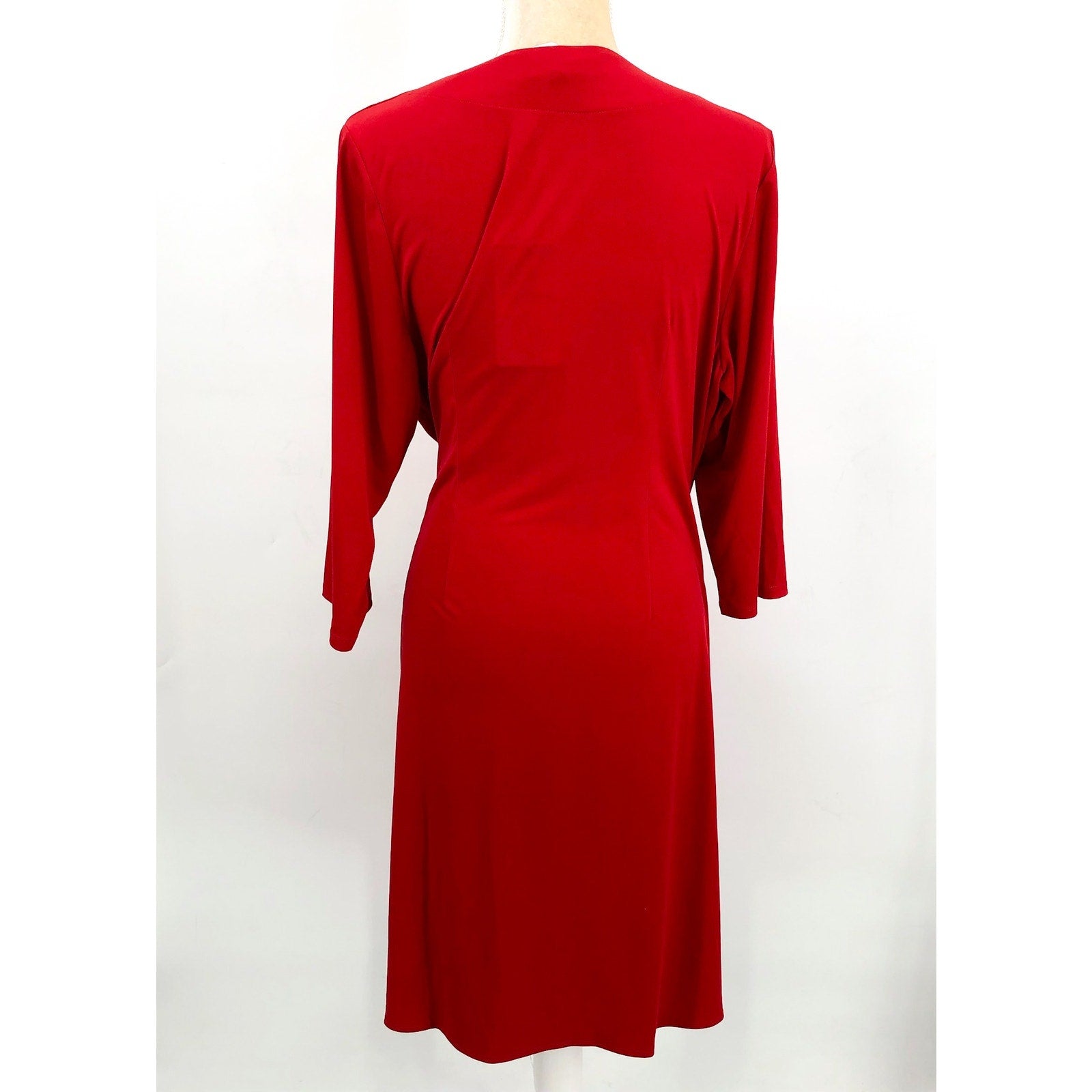 TOMMY BAHAMA Clara Faux Wrap Dress XL Tango Red Stretch Jersey Rhinestone NWT