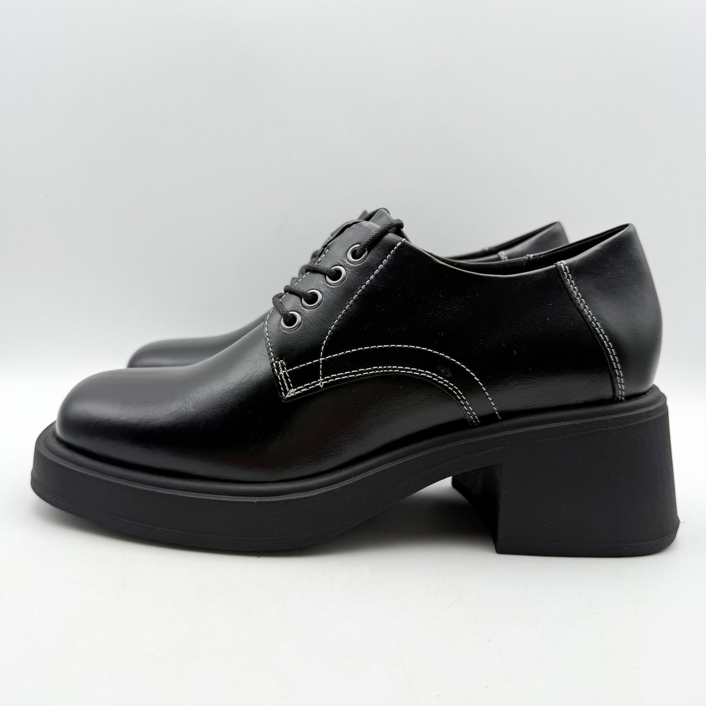 Vagabond Womens Dorah Lace up Oxford Shoes EU 39 US 9 Black Leather NIB