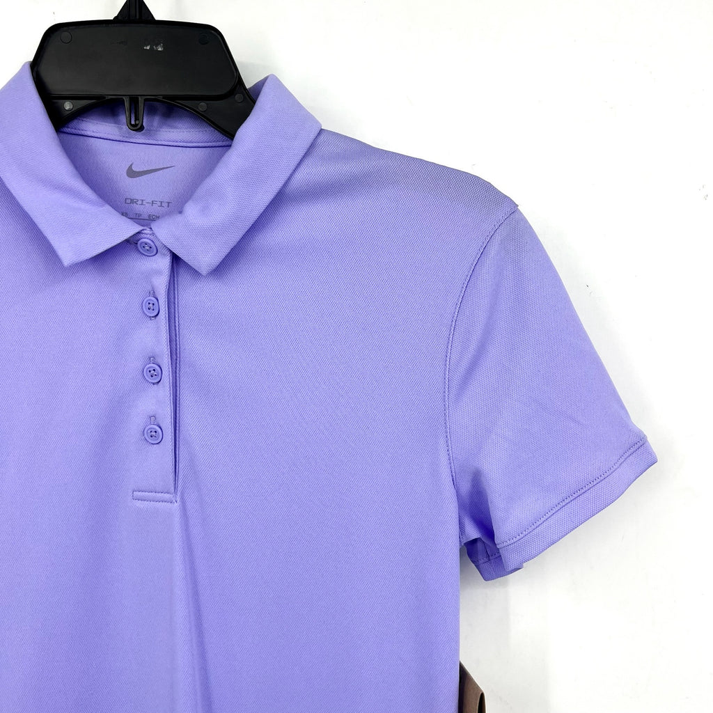 NIKE Women's Dri-FIT Victory Golf Polo Shirt XS Purple Pulse Short Sleeve NWT