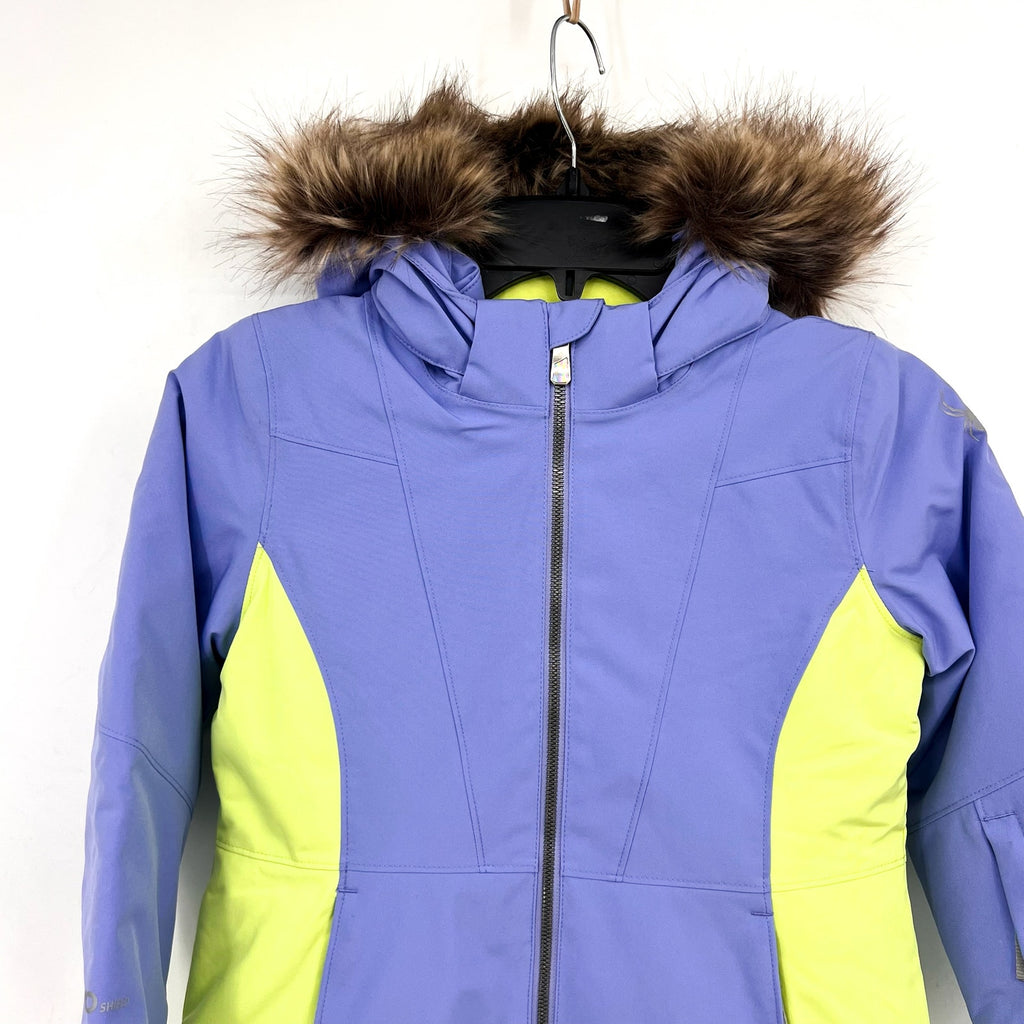 SPYDER Girl's Lola Ski Jacket SIZE 7 Purple Green Insulated Hooded NWT