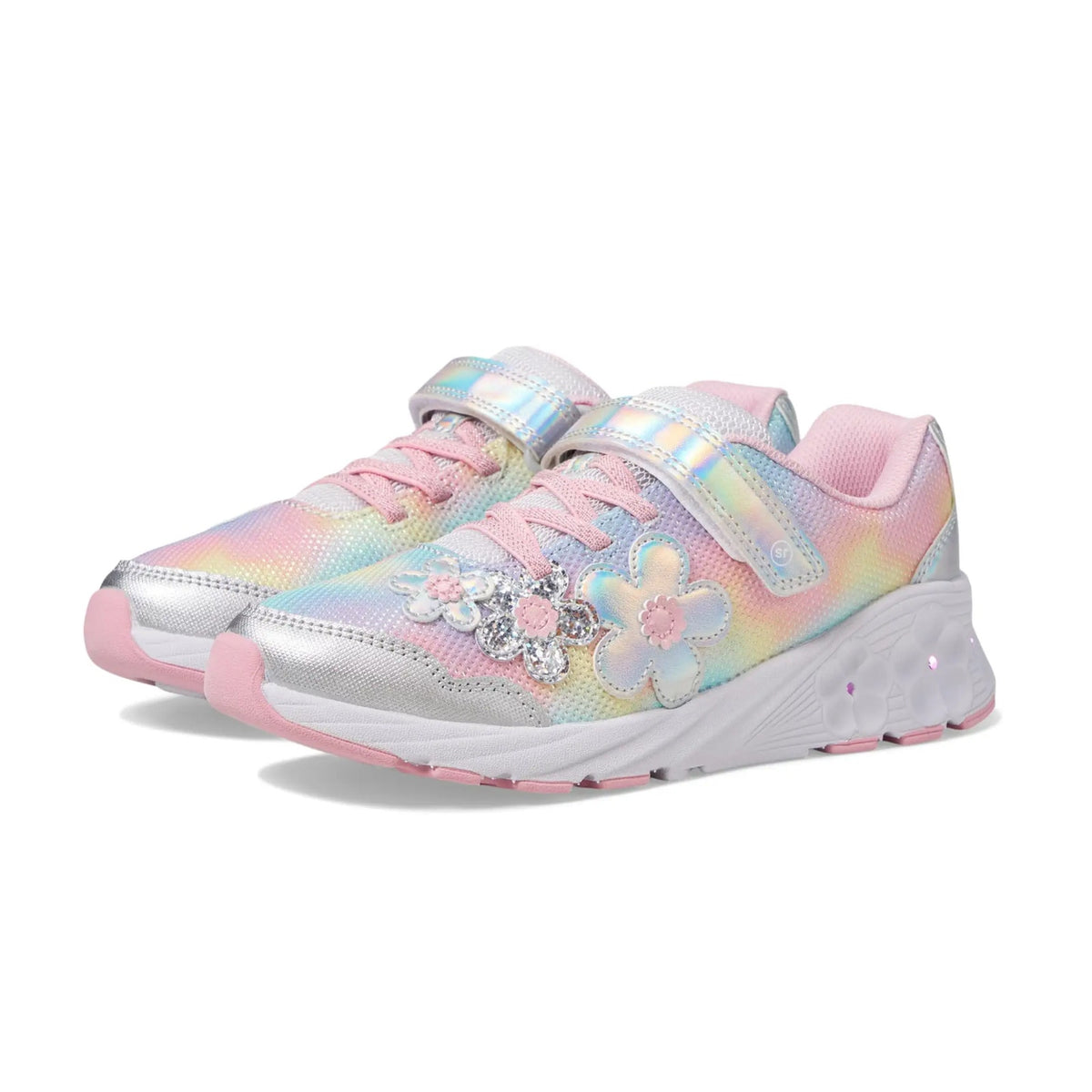 Stride Rite Girls SR Lighted Glimmer Sneaker 2.0 Size 3 WIDE Pink Kid Shoes NIB