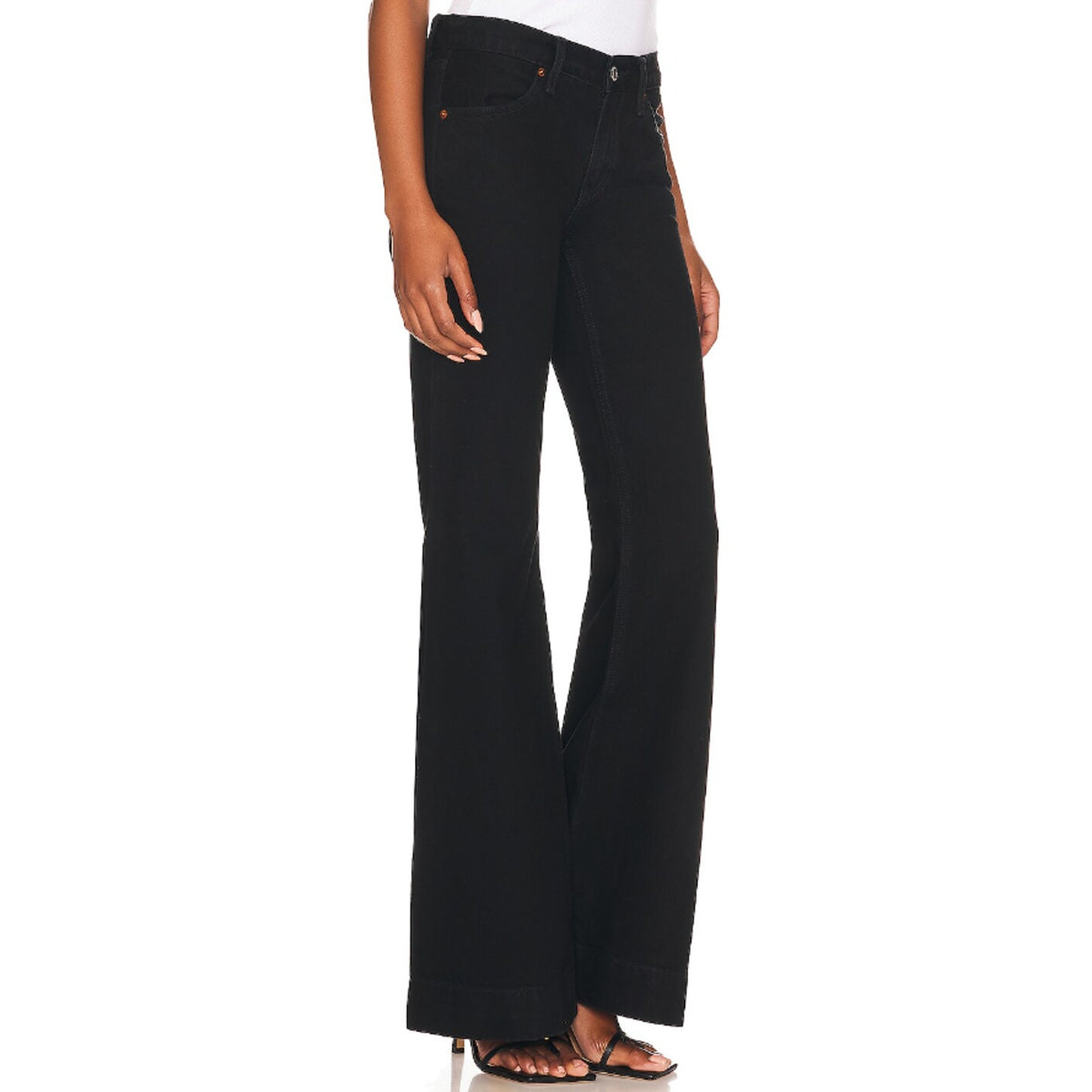 RE/DONE Womens Originals 70's Low Rise Bell Bottom Jeans Size 26 US 2 Black NWOT