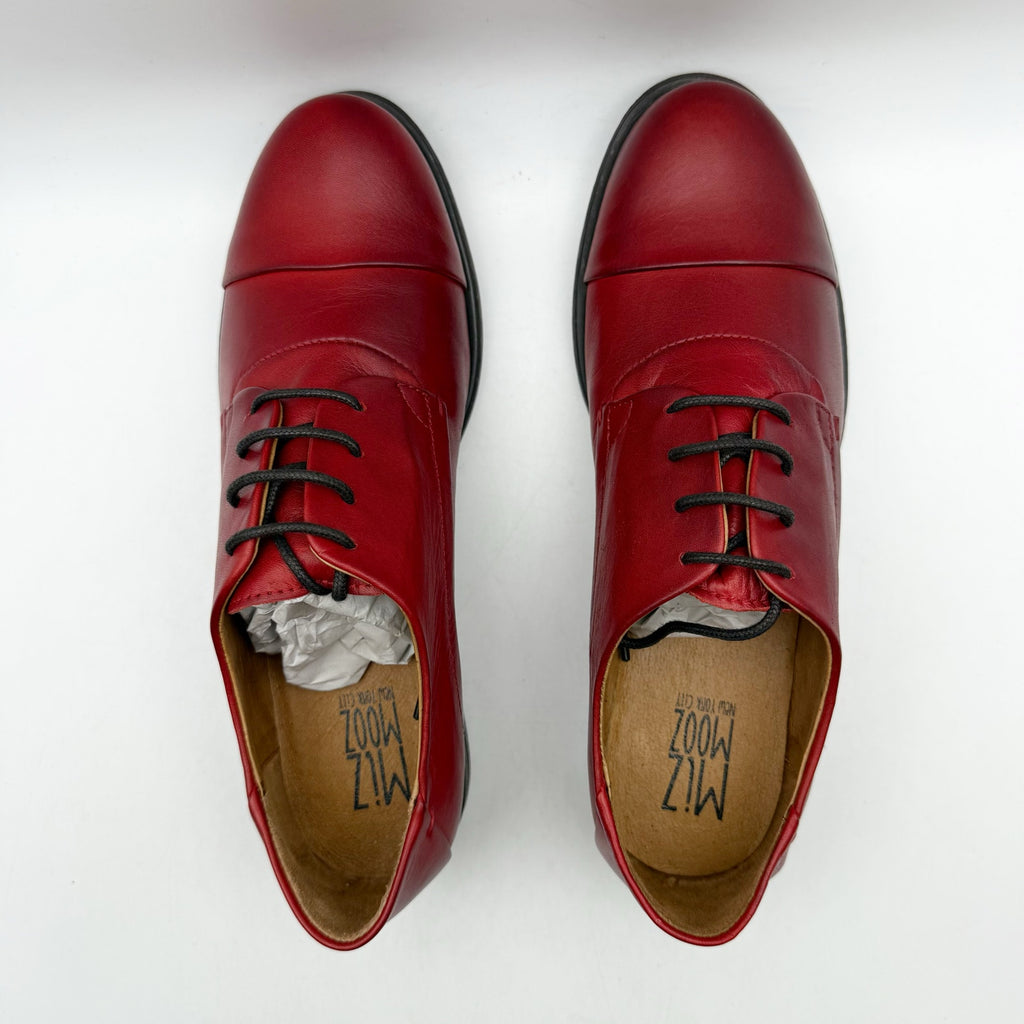 Miz Mooz Womens Letty Oxford Shoes US 8 M EU 38 Red Leather NIB