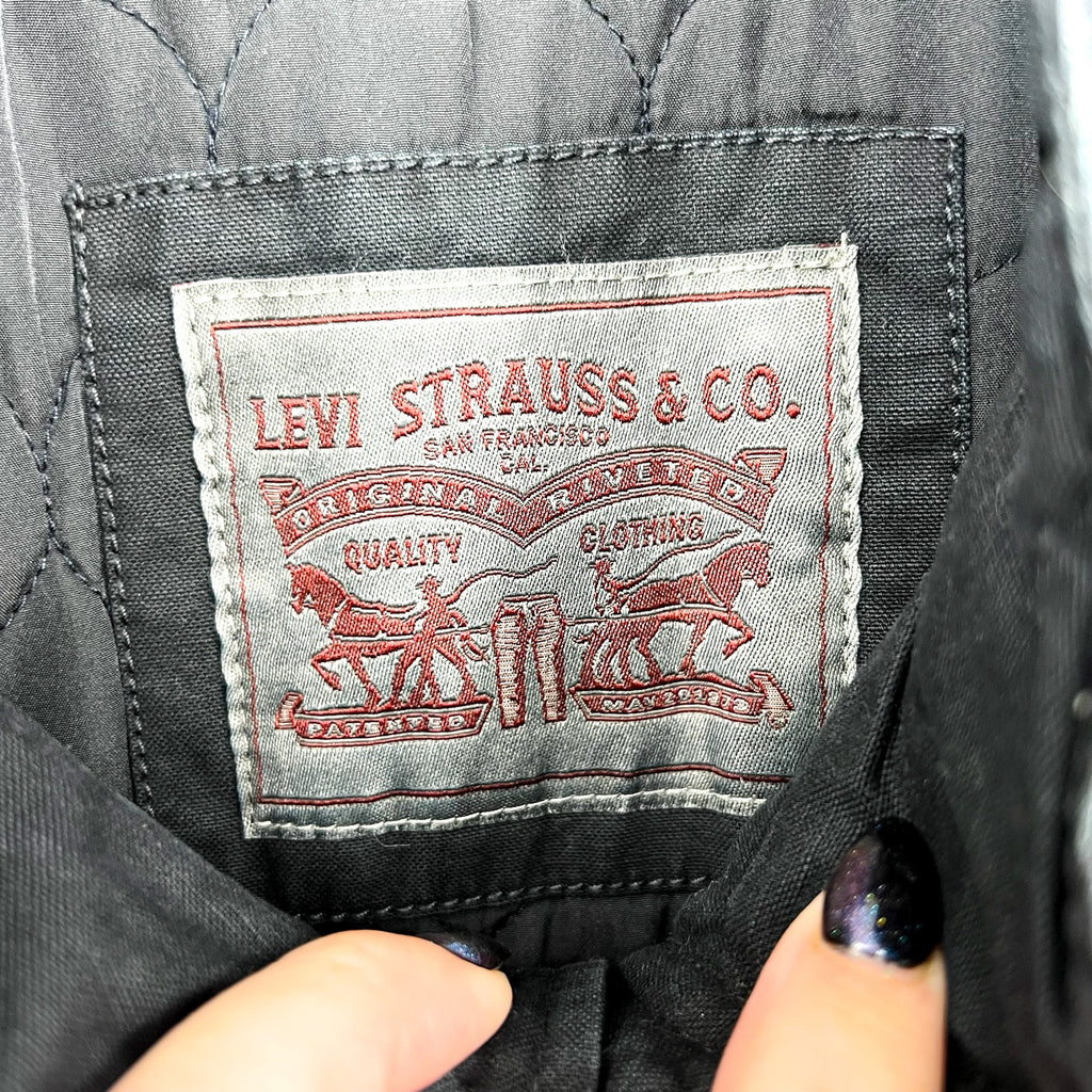 LEVI'S Men's Cotton Utility Jacket Small Dark Navy Blue Zip-Front Lined NWT