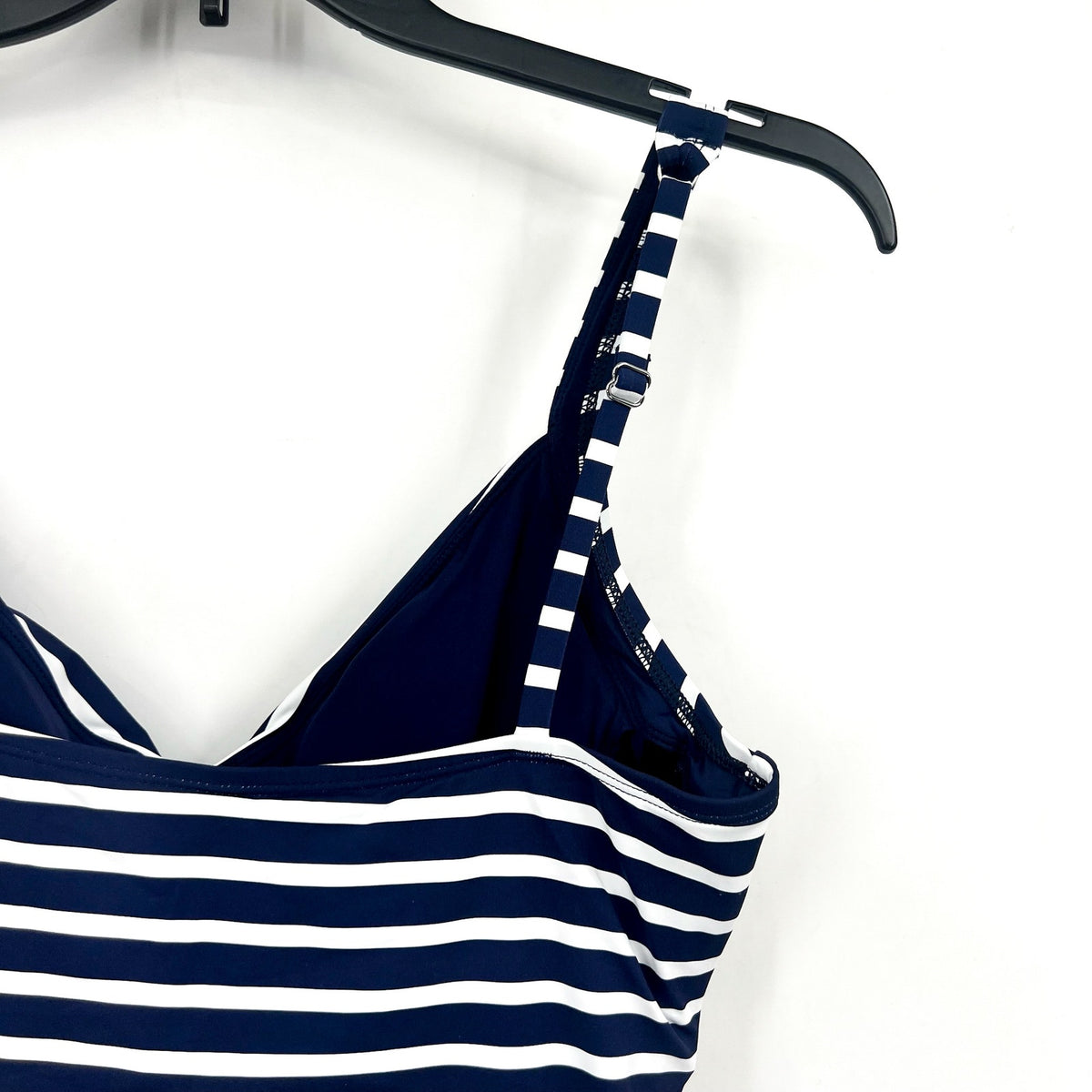 TOMMY BAHAMA Coastline Stripe Underwire Tankini Top Large Blue White NWT